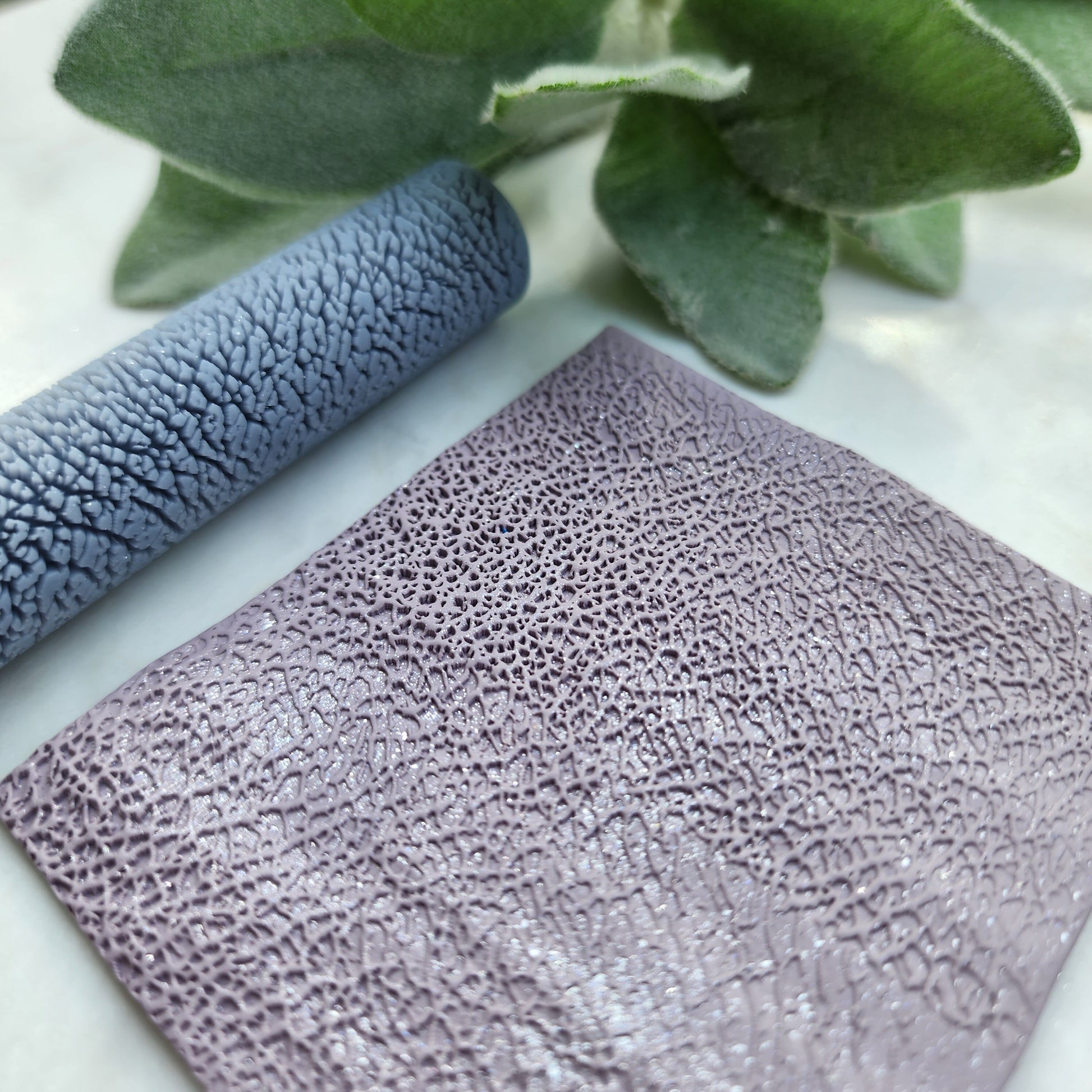 Polymer clay texture roller "Leaves vein texture" clay stamp 3D printed embossing