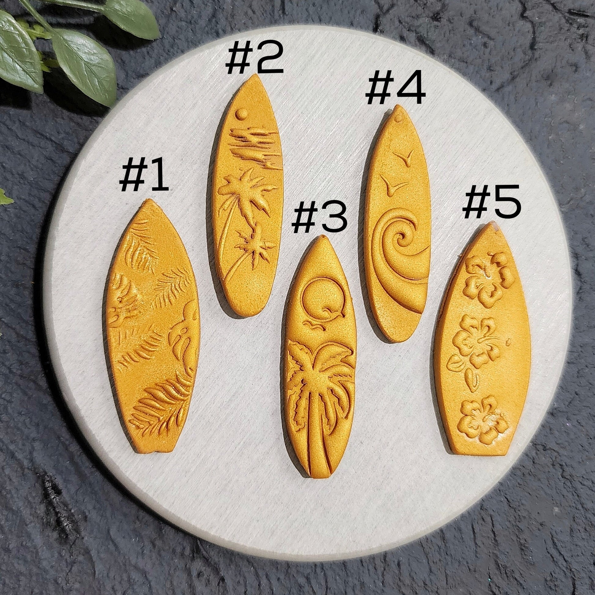 Polymer Clay cutters "Surfboard" Earrings clay cutter stamp