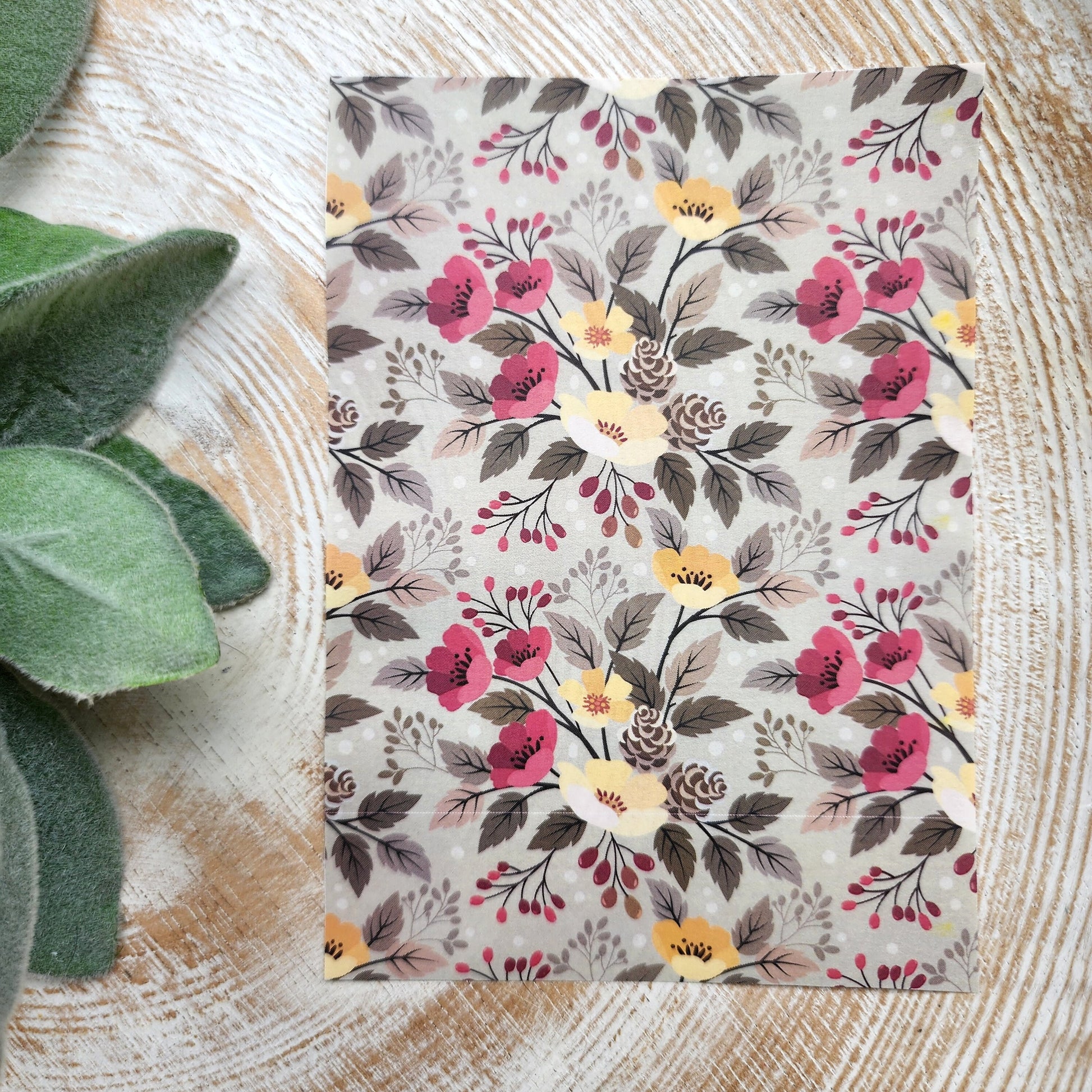 Clay transfer paper / Image transfer paper / Water soluble paper for polymer clay / Flower pattern transfer sheet / Transfer paper for clay