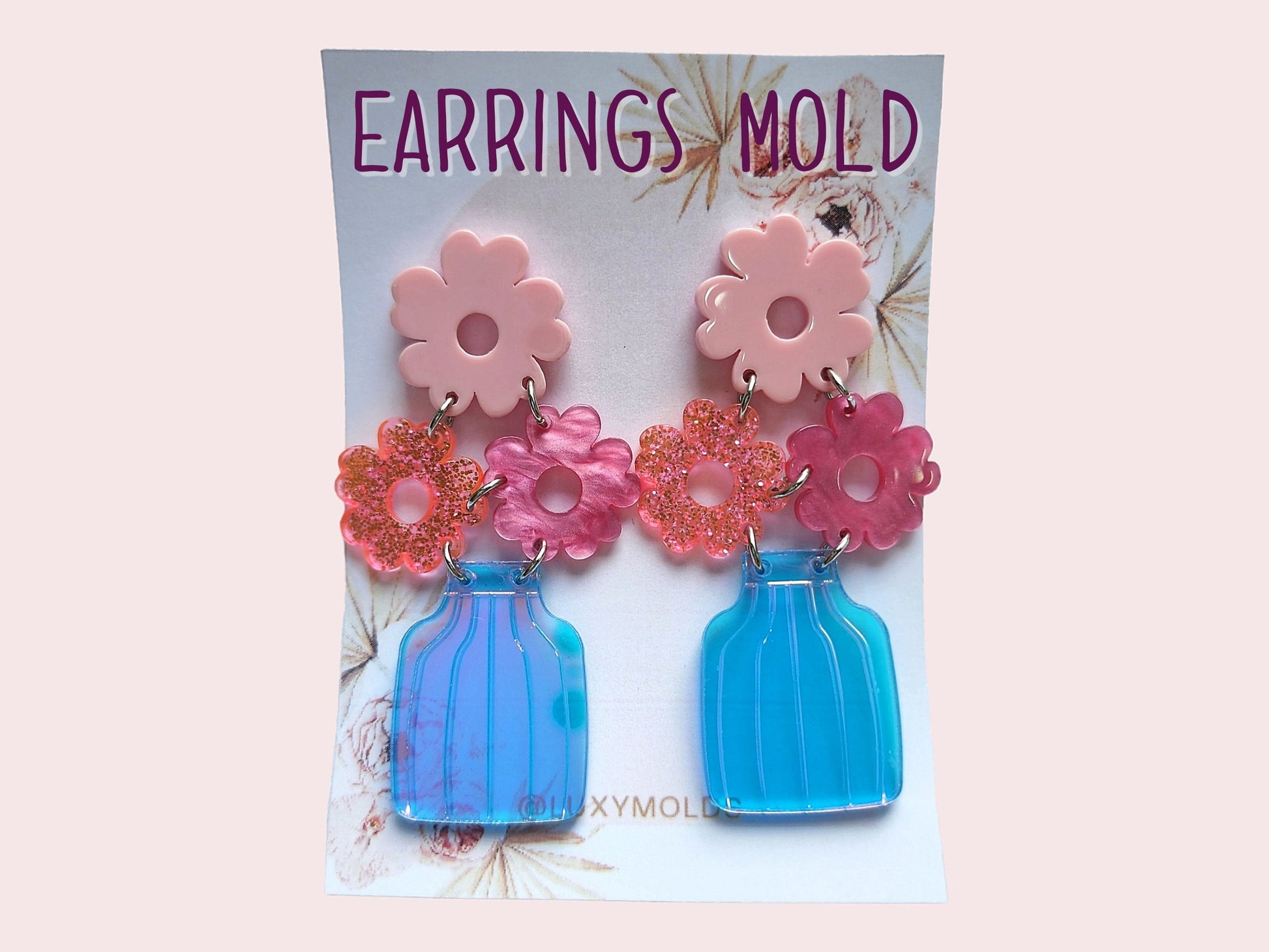 Silicone earrings mold / Silicone epoxy mold / Silicone earring moulds / Silicone UV resin molds / Flowers silicone jewelry mold