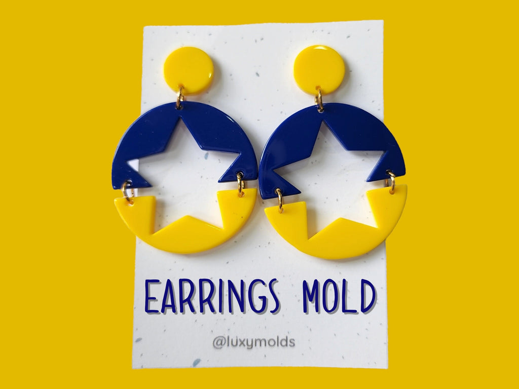 Silicone earrings mold / Silicone epoxy mold / Silicone earring moulds / Silicone UV resin molds / Star earring silicone jewelry mold