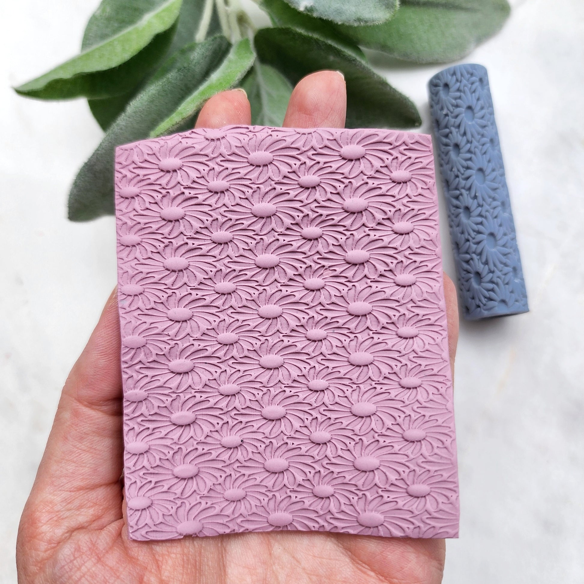 Polymer clay texture roller clay stamp 3D printed embossing "Daisy flower"