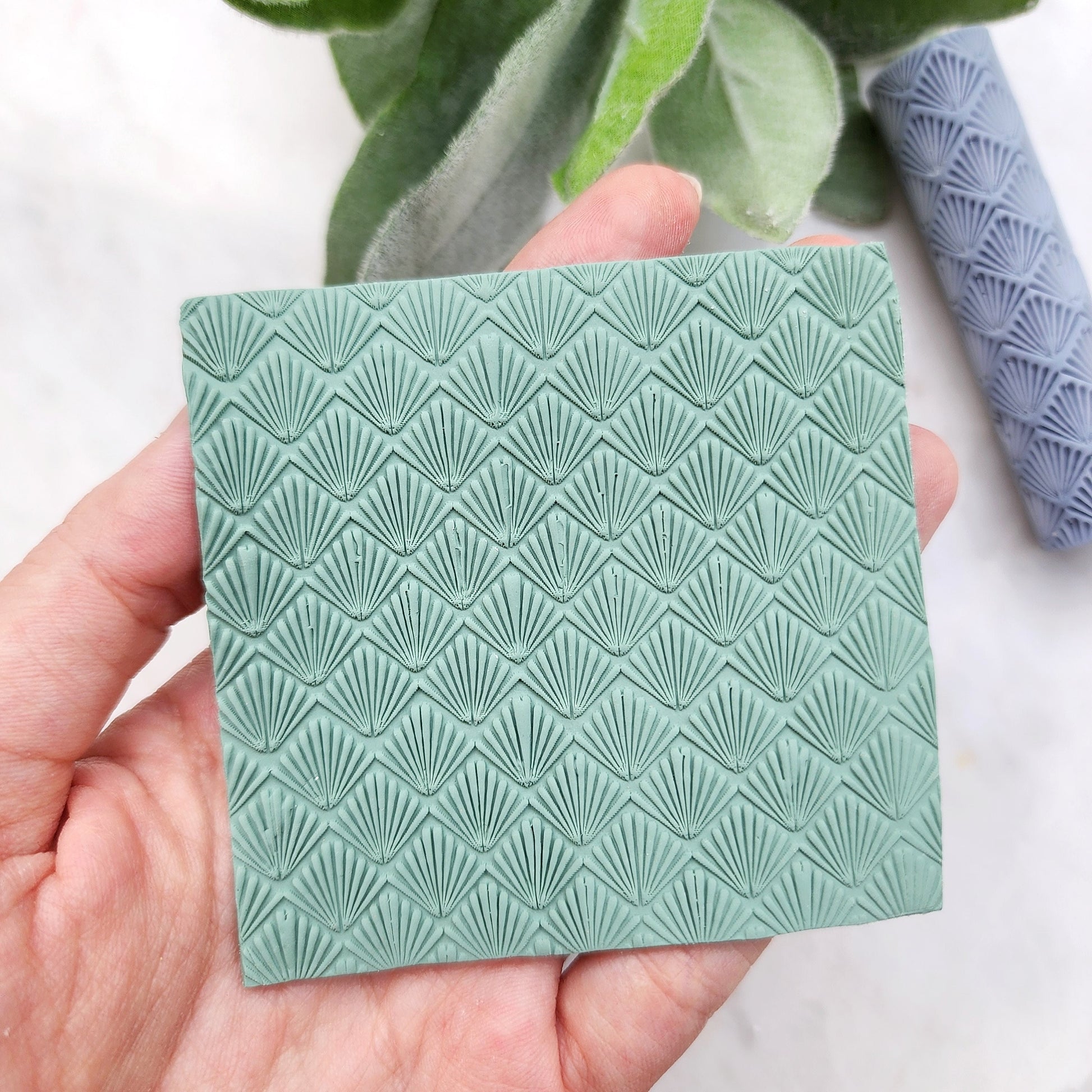 Polymer clay texture roller "Seashell" clay stamp 3D printed embossing