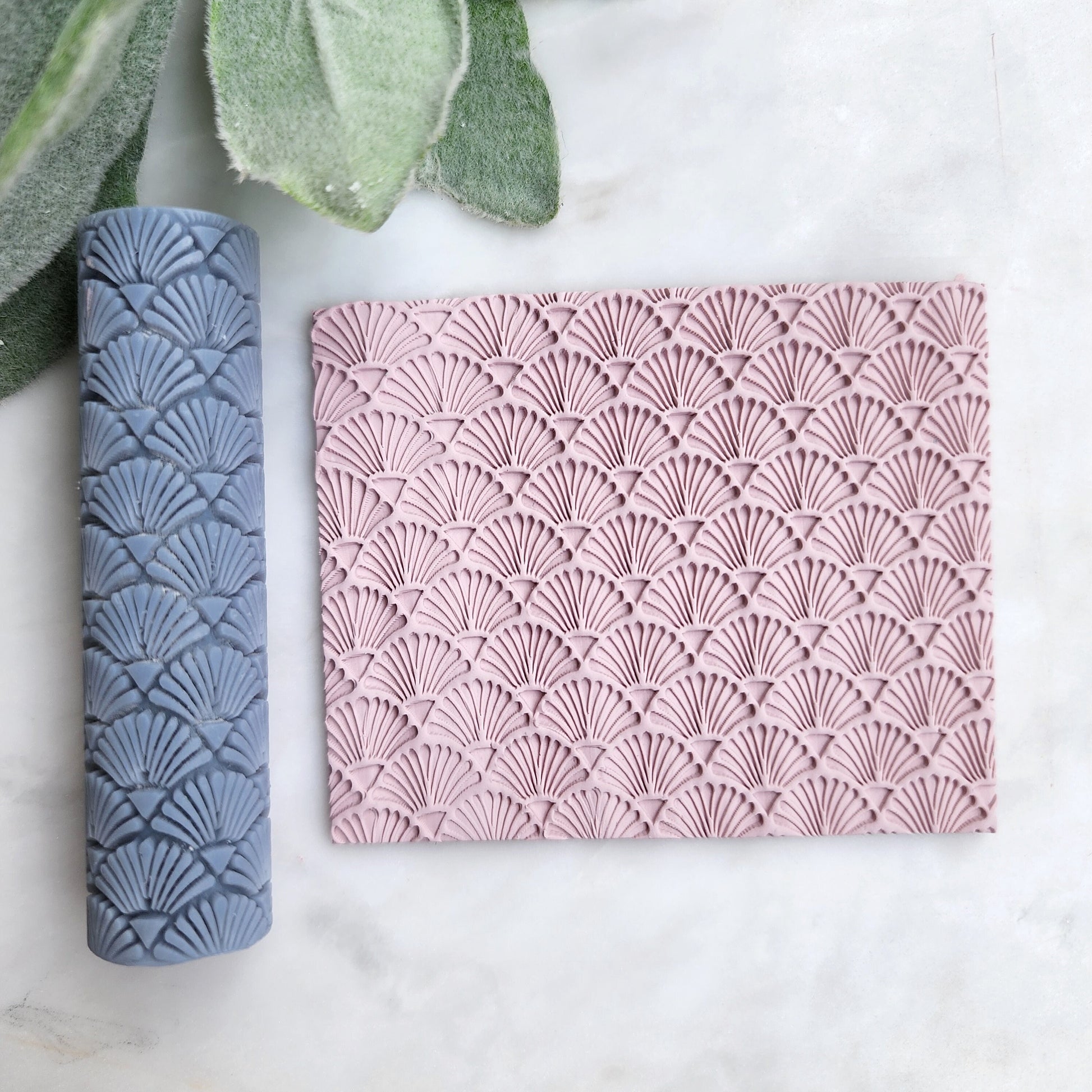 Polymer clay texture roller "Seashell" clay stamp 3D printed embossing