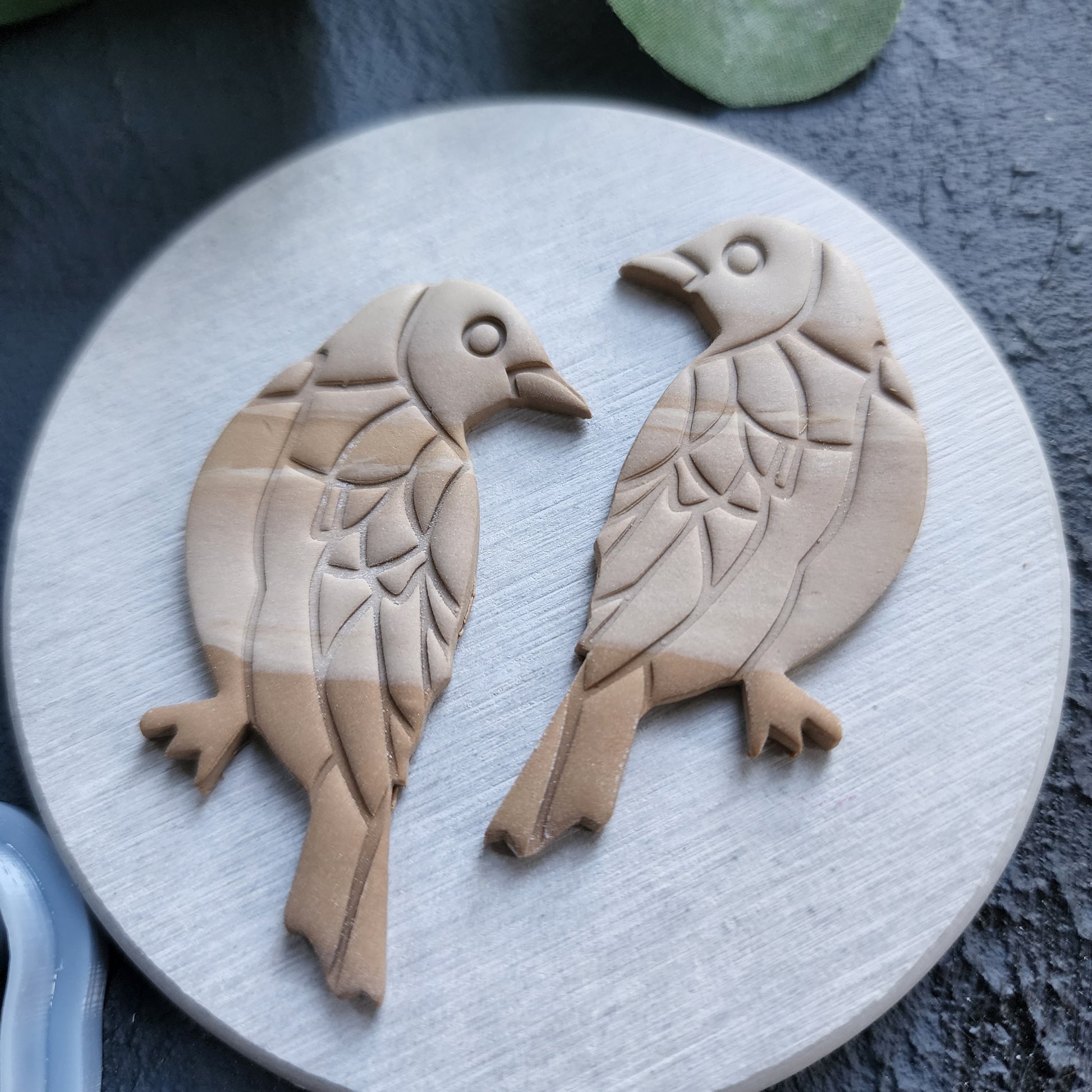 Polymer Clay cutters "Birds" Earrings Summer cutters Botanical cutters Clay texture stamp Polymer clay texture Polymer clay tool