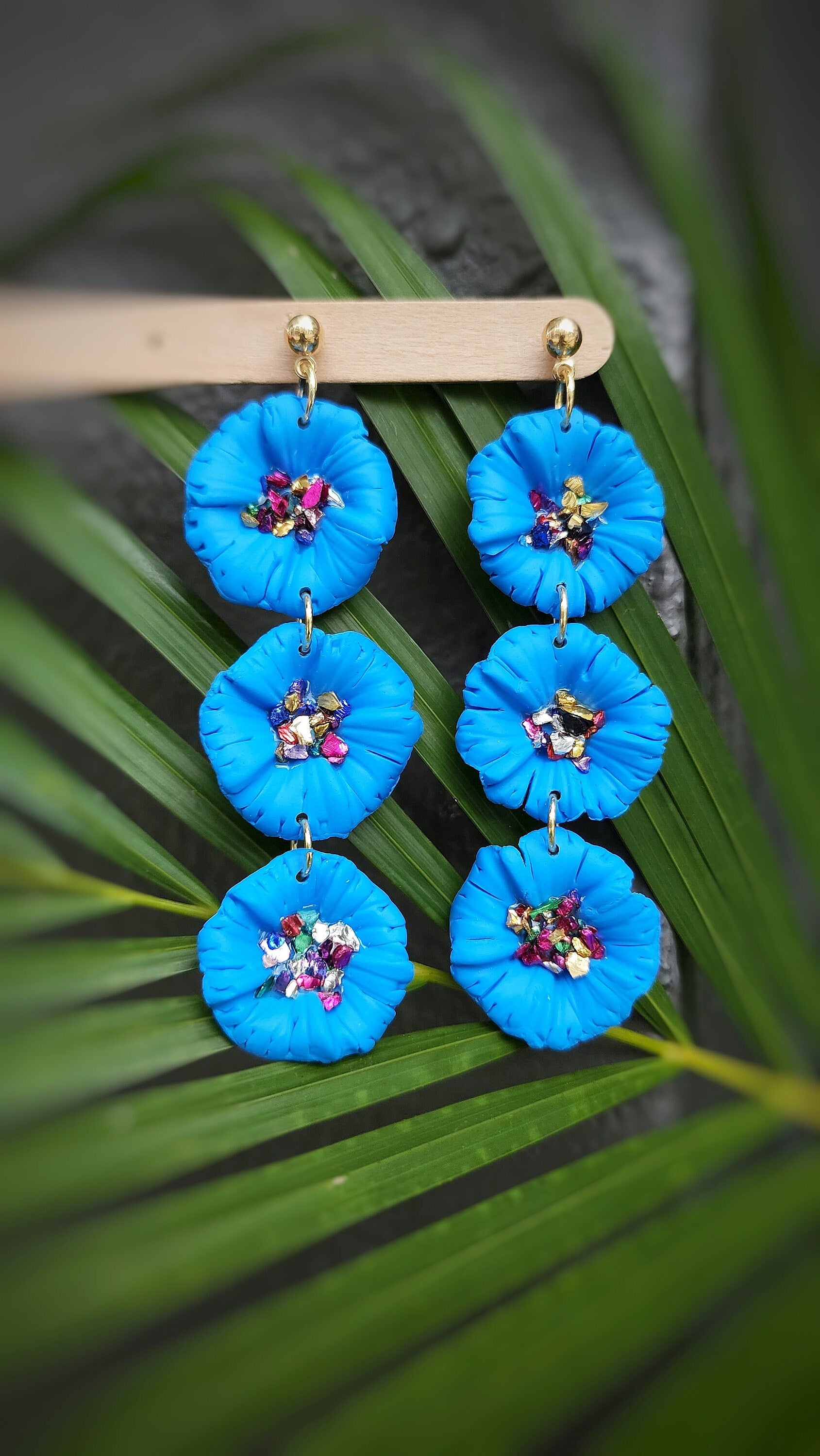 Polymer clay mold Silicone earrings mold Basionym Fallopia convolvulus flower Polymer clay texture Clay tool Flower cutter Botanical texture