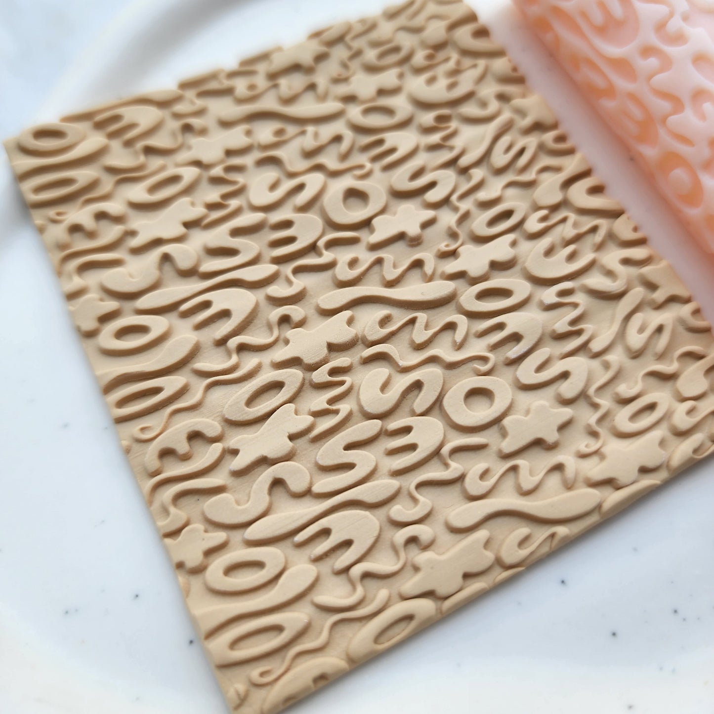 Polymer clay texture roller clay stamp 3D printed embossing Polymer clay tool Vintage pattern roller Organic pattern texture Clay cutters