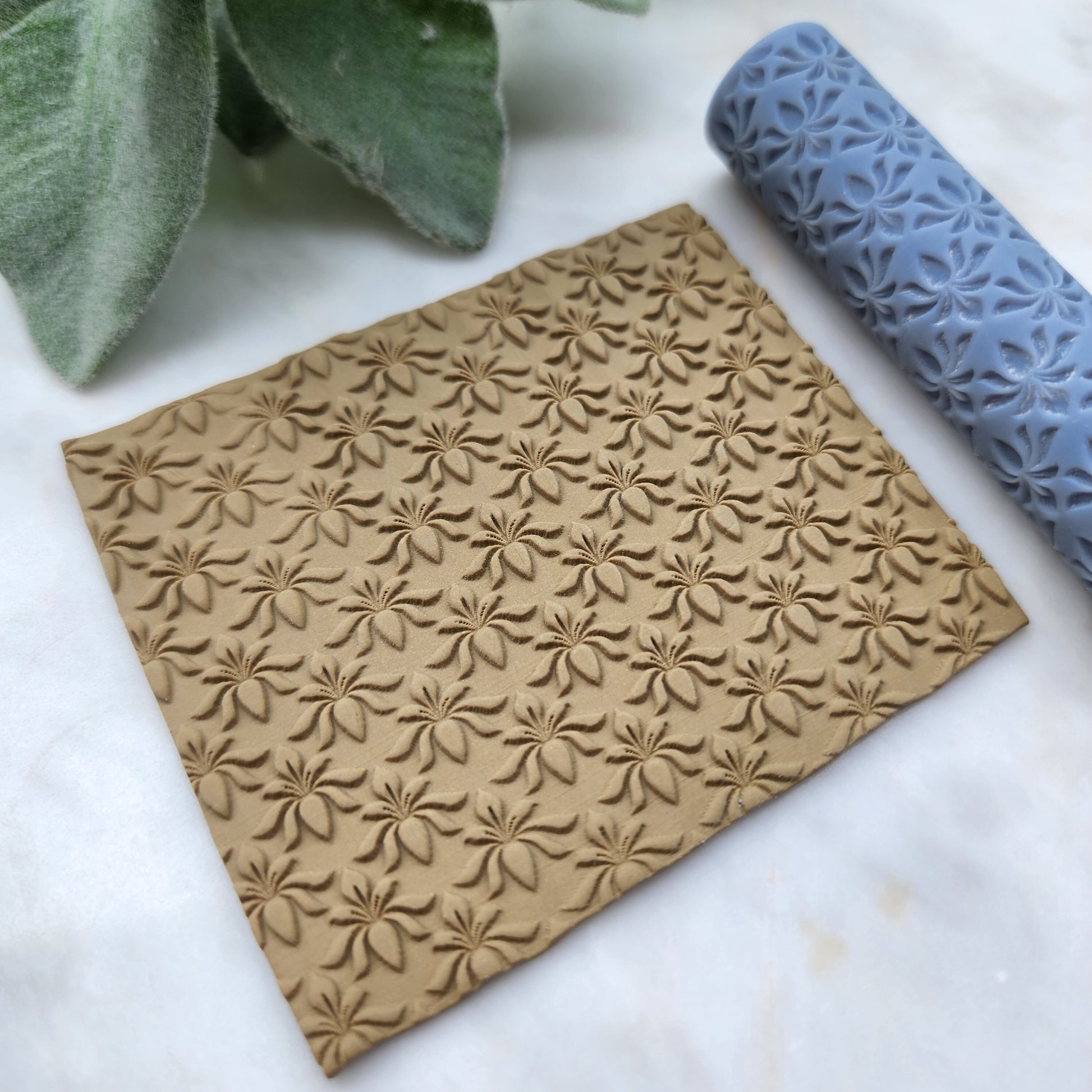 Polymer clay texture roller clay stamp 3D printed embossing Polymer clay tool Vintage pattern roller "Flower pattern" texture Clay cutters