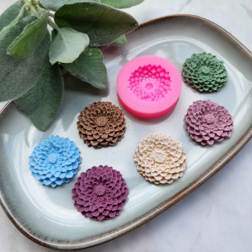 Polymer clay mold Silicone earrings mold "Hrisantema flower" Summer mold mould for resin and polymer clay Polymer clay tool Clay cutter