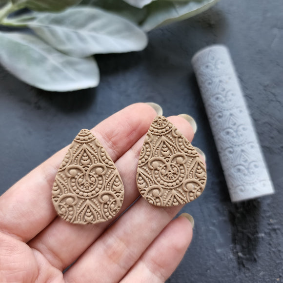 Polymer clay texture roller clay stamp 3D printed embossing Polymer clay tool Vintage pattern roller Lace pattern texture Clay cutters