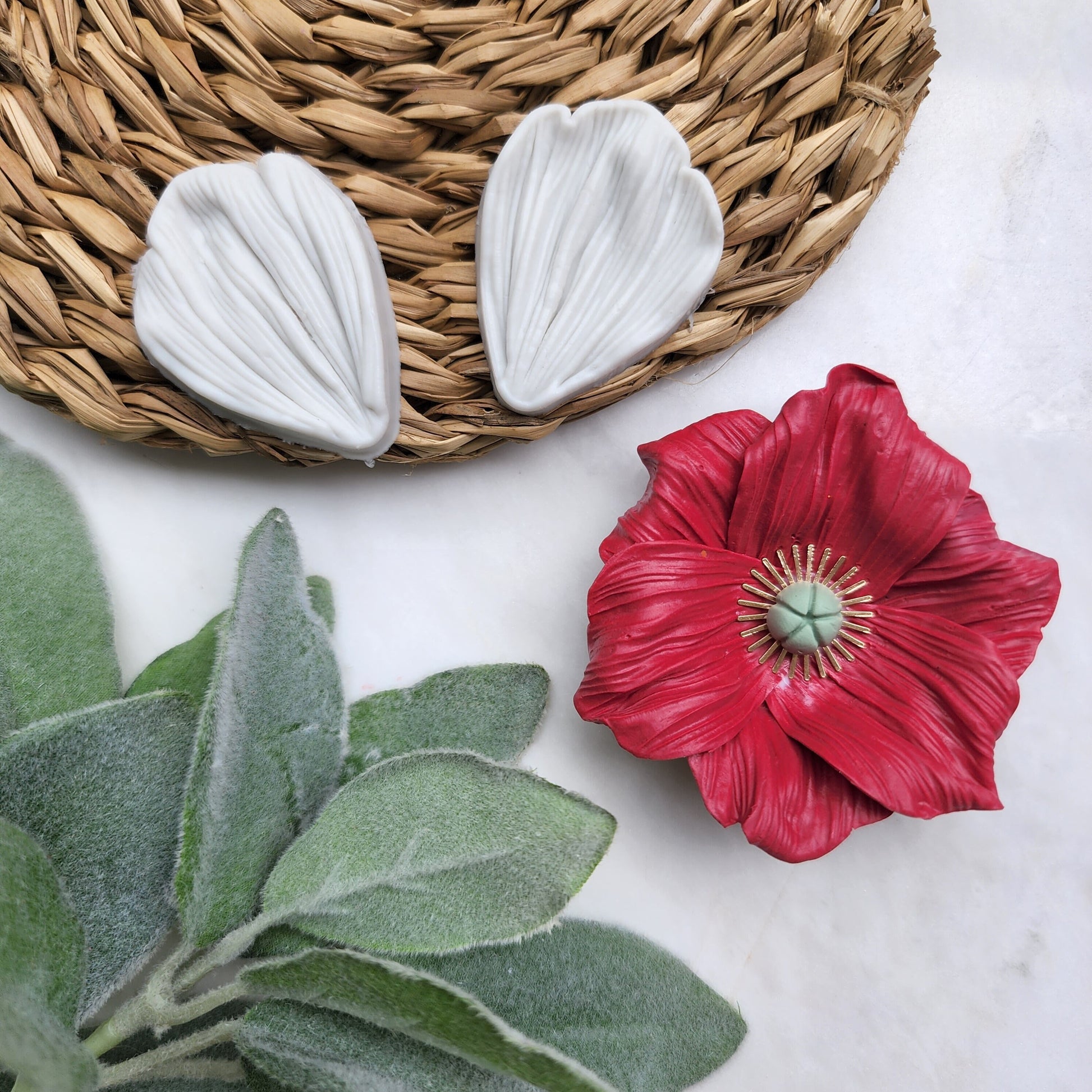 Polymer clay mold Silicone earrings mold "Poppy flower" Summer mold Polymer clay texture Clay tool Flower cutter Silicone earrings molds