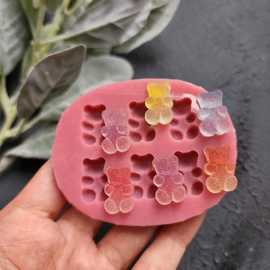 Silicone earrings mold / Silicone epoxy mold / Silicone stud earring moulds / Silicone UV resin molds / Teddy bear jewelry mold/ Clay tool
