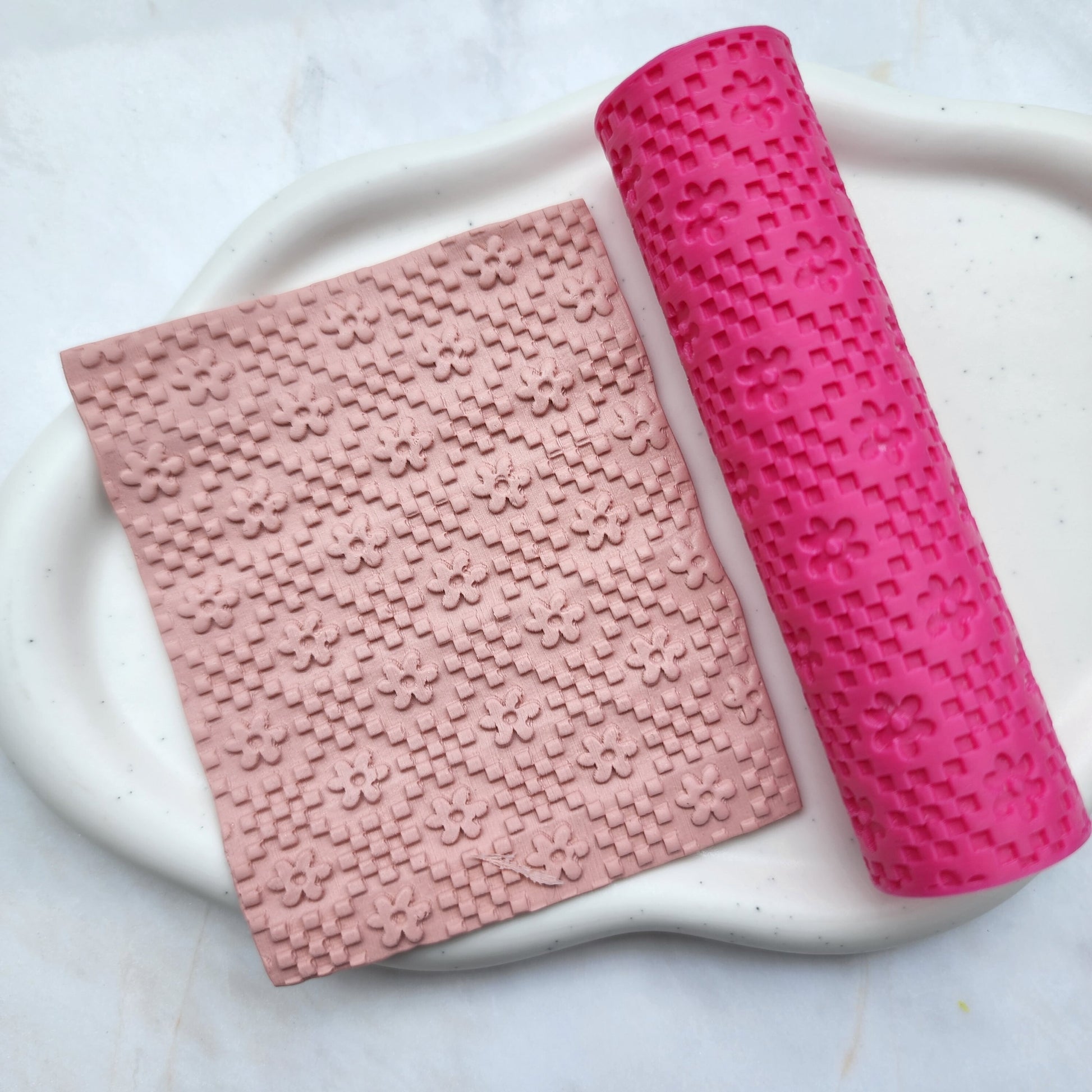 Polymer clay texture roller Clay stamp Polymer clay tool Clay supplies Clay embossing Clay print rollers