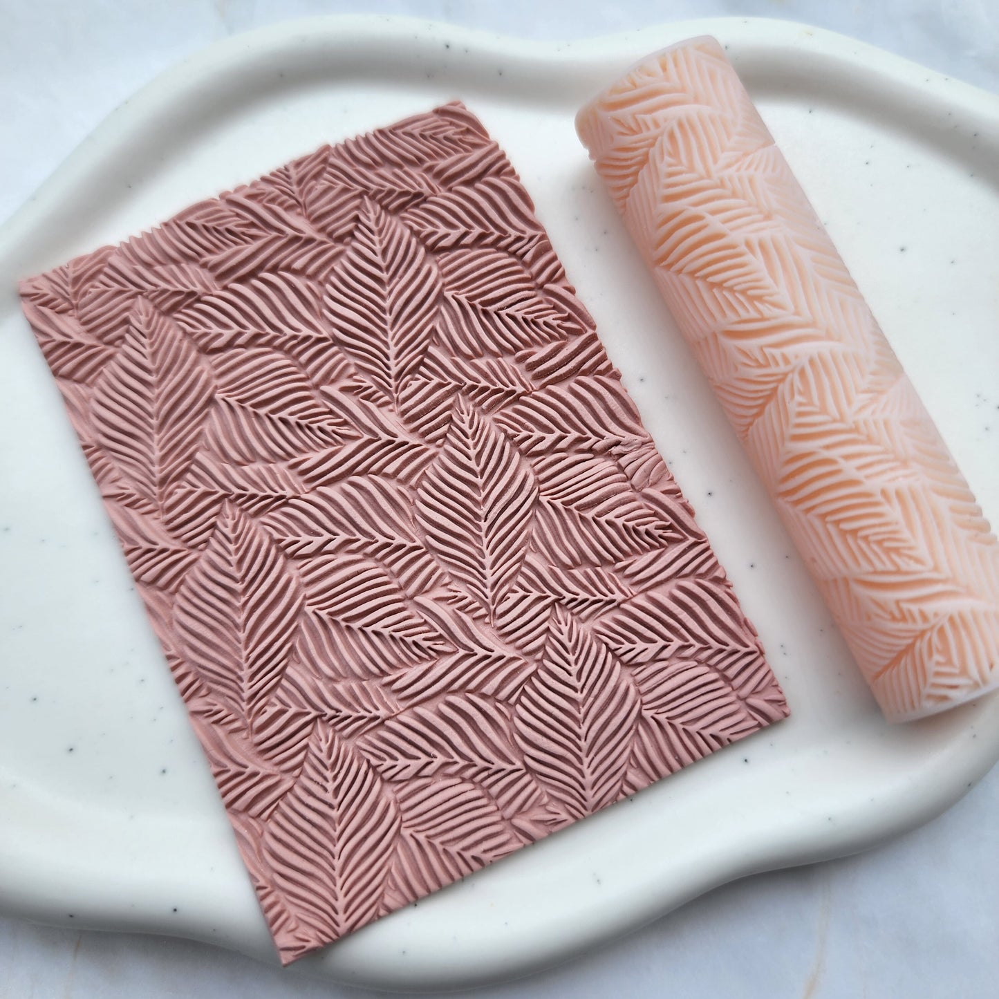 Polymer clay texture roller clay stamp 3D printed embossing Polymer clay tool Vintage pattern roller Leaves pattern texture Clay cutters