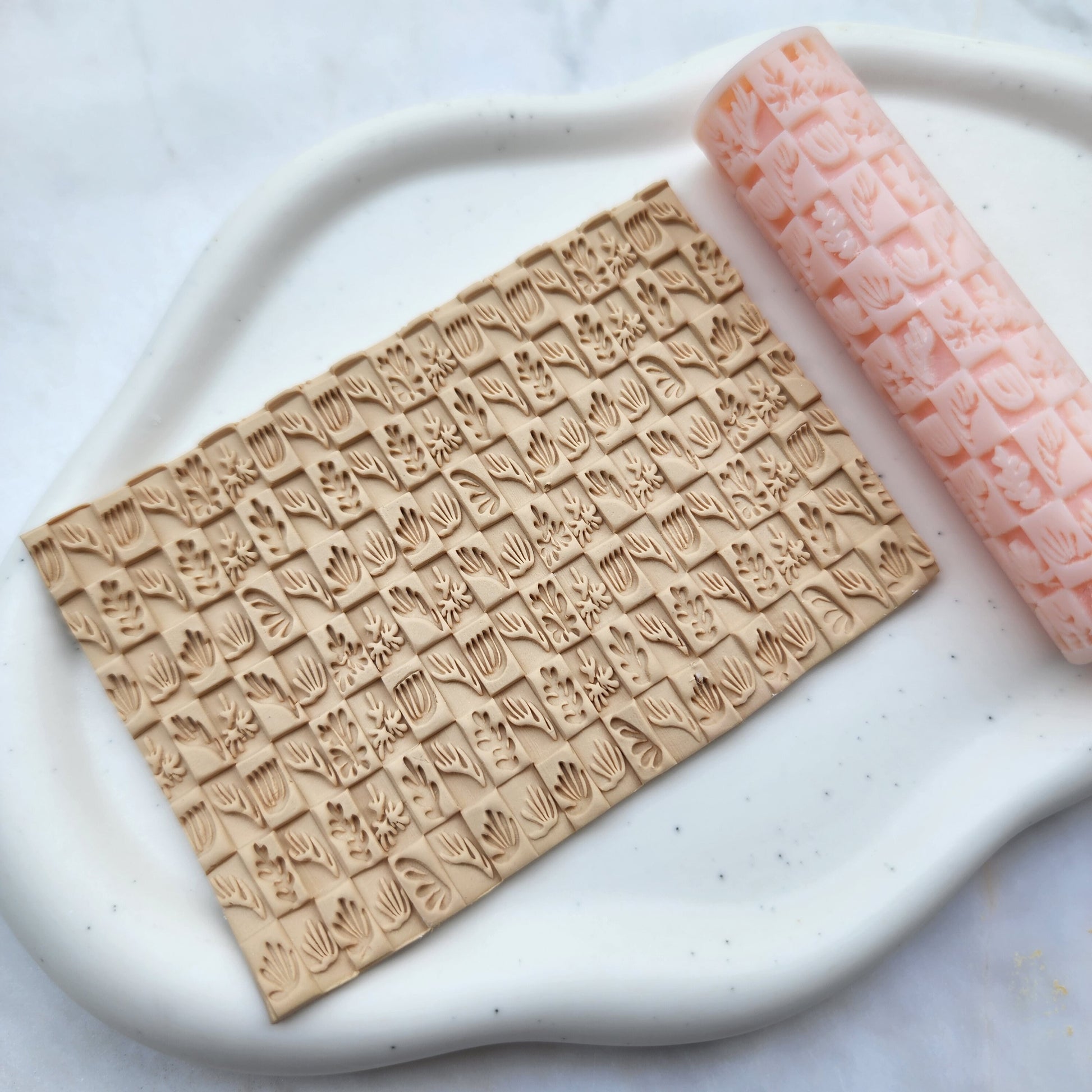 Polymer clay texture roller clay stamp 3D printed embossing Polymer clay tool Vintage pattern roller Organic pattern texture Clay cutters