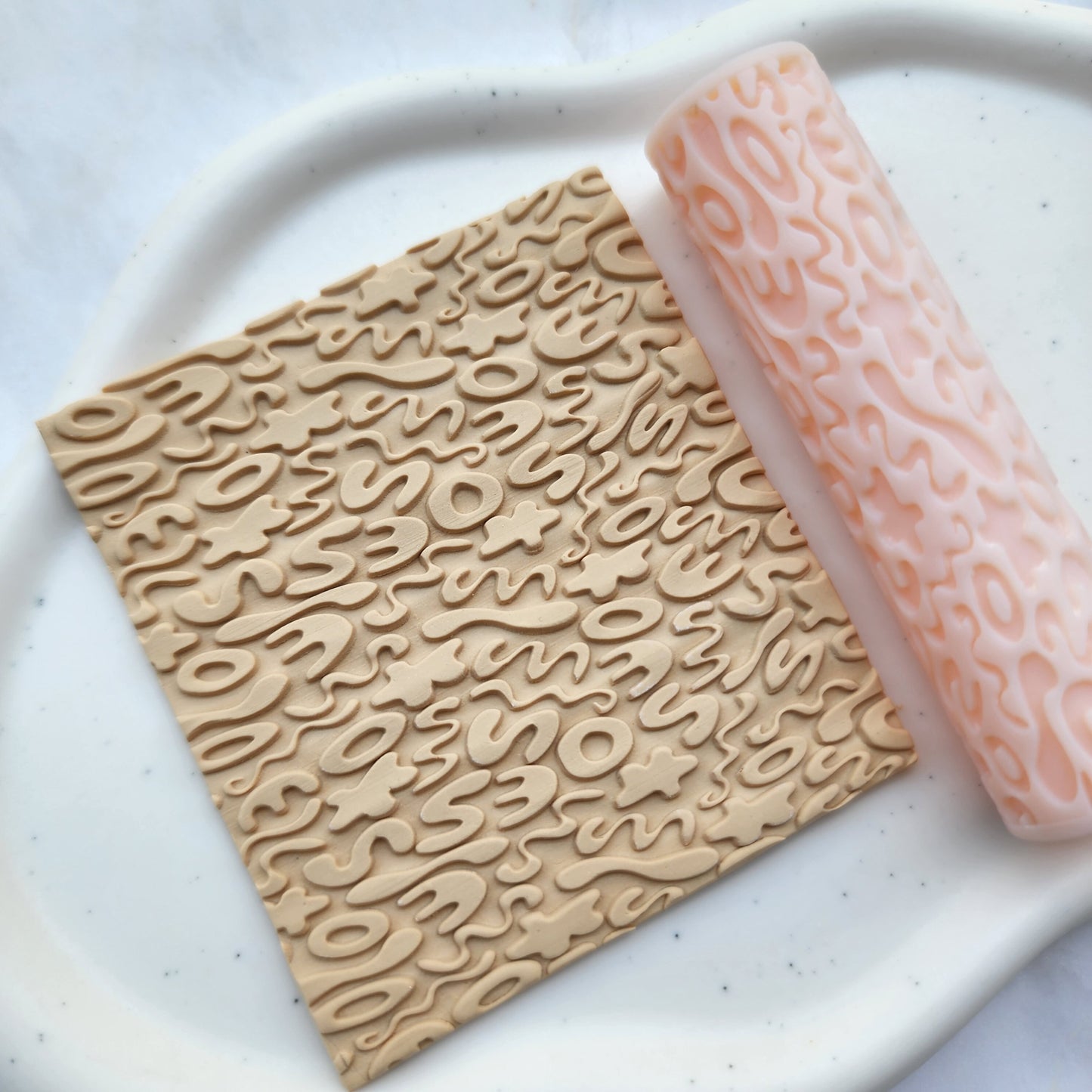 Polymer clay texture roller clay stamp 3D printed embossing Polymer clay tool Vintage pattern roller Organic pattern texture Clay cutters