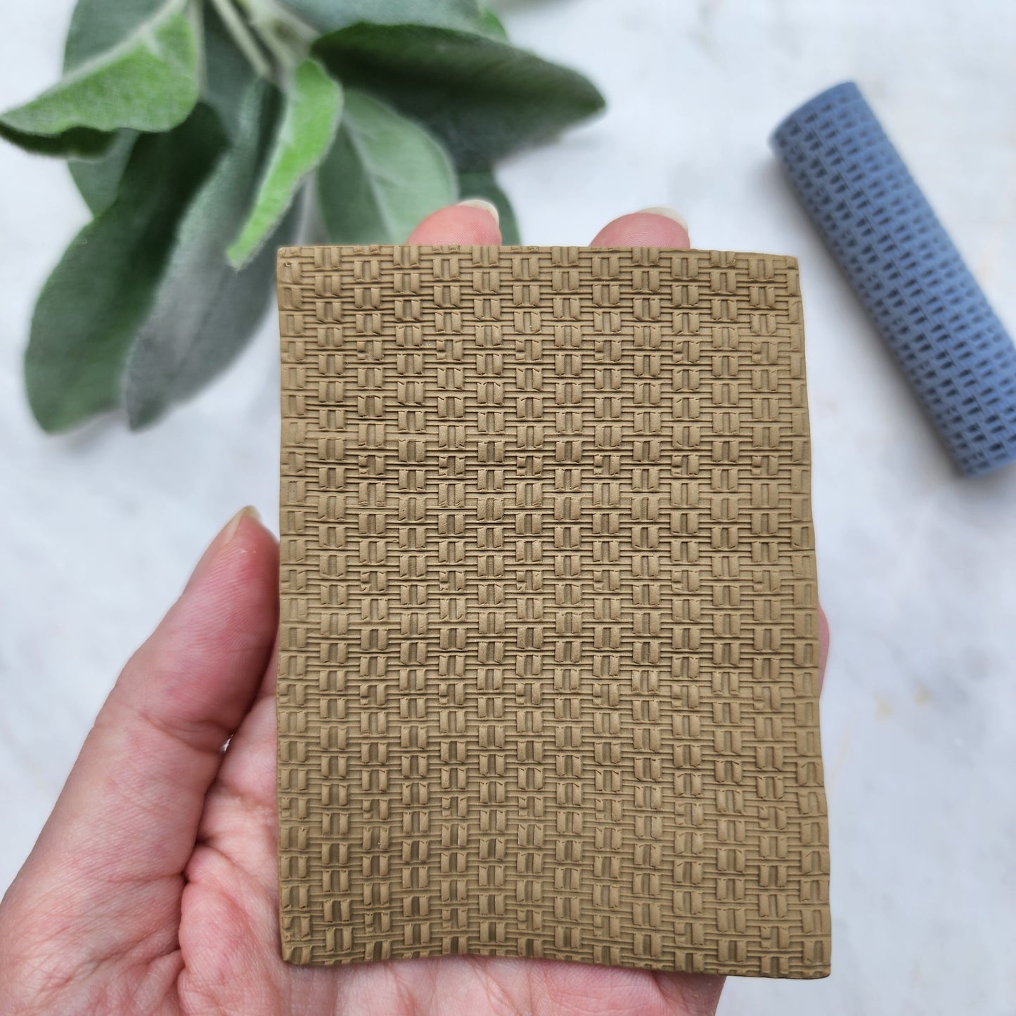 Polymer clay texture roller "Rattan pattern" clay stamp 3D printed embossing