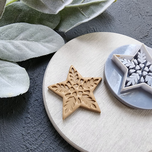 Polymer Clay cutters "Star Leaves" Earrings sharp clay cutter stamp Jewelry cutters Earrings molds Polymer clay tool Clay supplies