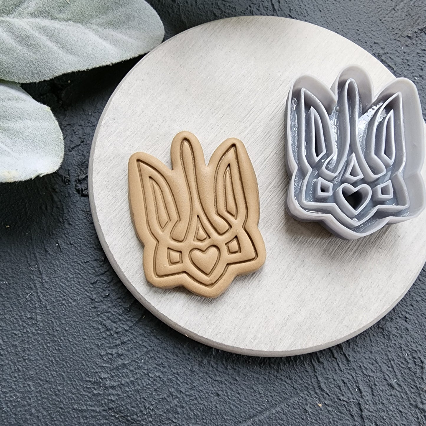 Polymer Clay cutters "Ukraine Trezub Trident" Earrings sharp clay cutter stamp Jewelry cutters Earring mold Polymer clay tool Clay supplies