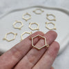 Hexagon charms pendants connectors Earrings components findings DIY Jewelry supplies Earring gold plated parts