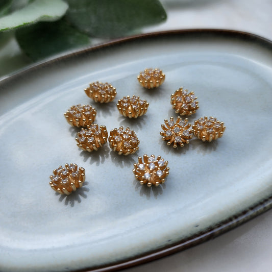 Flower centers Flower metal stamens Earrings components Earrings findings DIY jewelry Jewelry supplies Polymer clay supplies Cubic zirconia