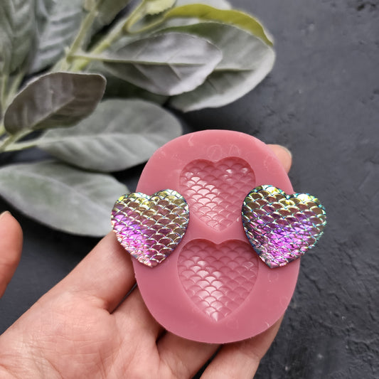 Silicone earrings mold / Silicone epoxy mold / Silicone stud earring moulds / Silicone UV resin molds / Heart jewelry mold/ Clay tool