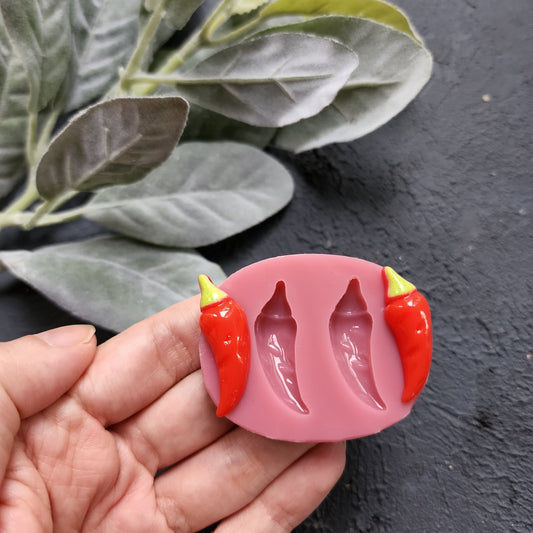 Silicone earrings mold / Silicone epoxy mold /Silicone stud earring moulds/Silicone UV resin molds/Vegetables Pepper jewelry mold/Clay tool