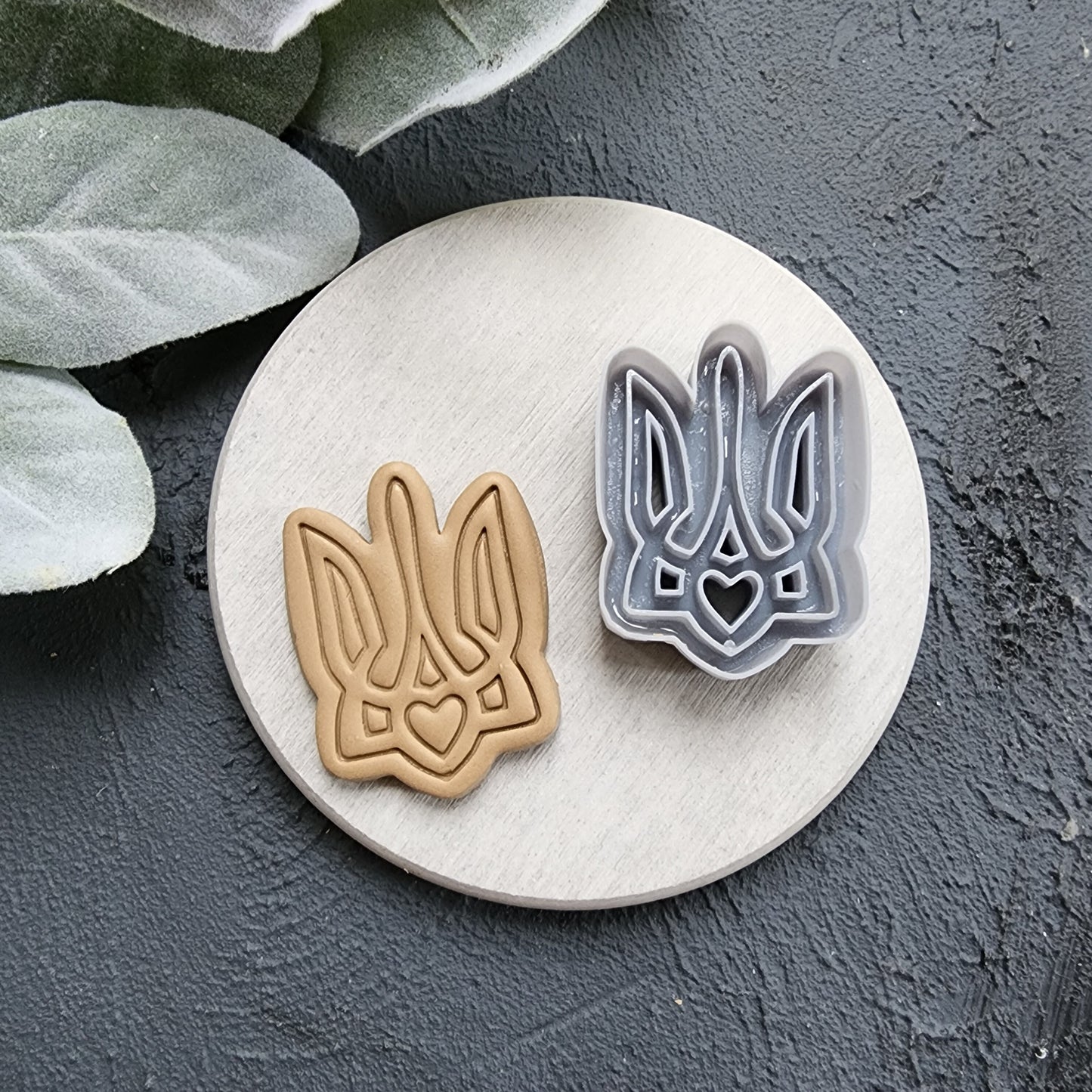 Polymer Clay cutters "Ukraine Trezub Trident" Earrings sharp clay cutter stamp Jewelry cutters Earring mold Polymer clay tool Clay supplies