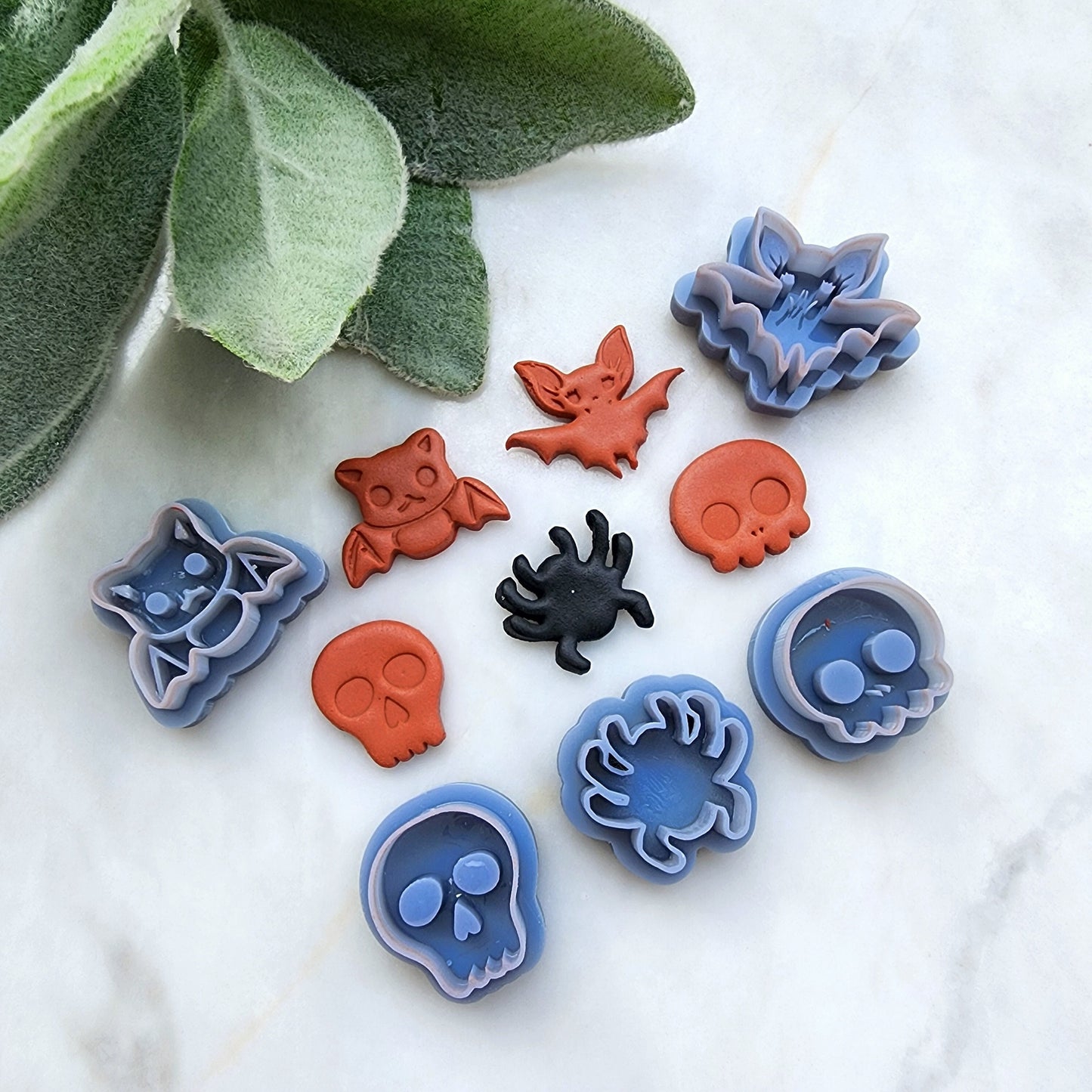 Halloween Polymer Clay cutters Stud earring clay cutters Earrings molds Polymer clay tool Clay supplies Bat Skull Spider sharp cutter stamp