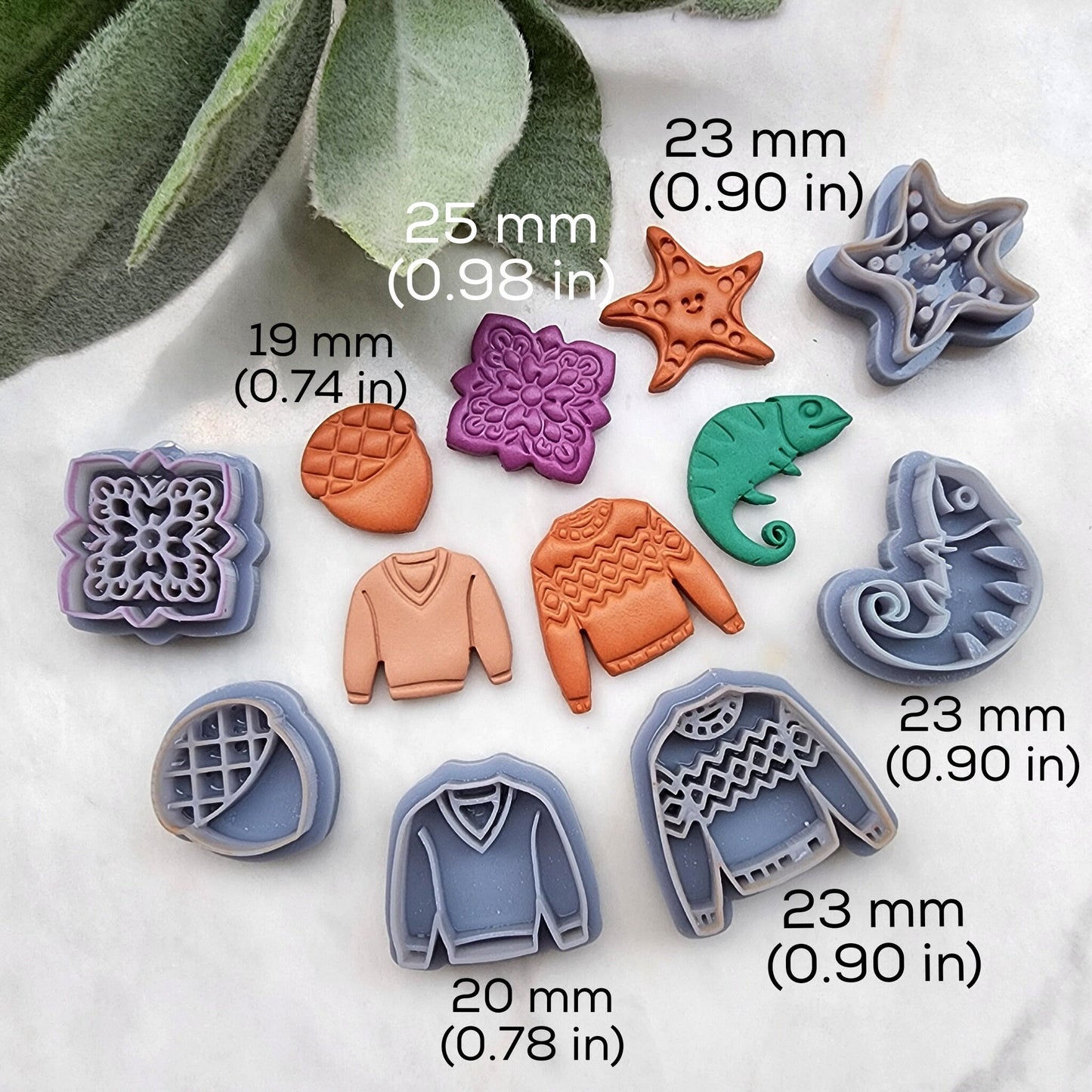 Fall Polymer Clay cutters Stud earring clay cutters Earrings molds Polymer clay tool Acorn Fall sweater Starfish Iguana sharp cutter stamp