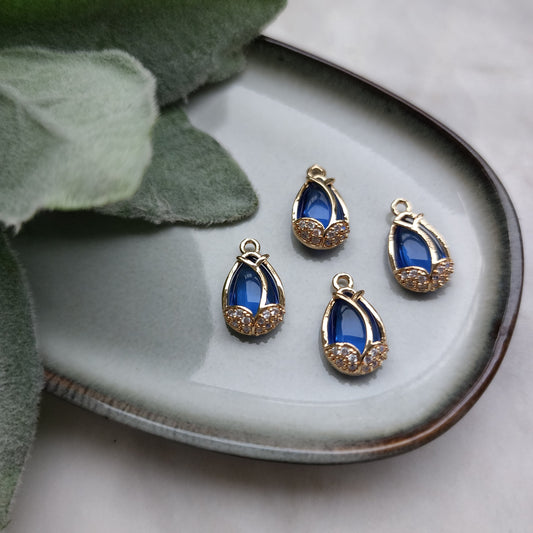 2 pcs Zircon charms pendants Crystal connectors Earrings components Earrings findings DIY Rhinestone Jewelry supplies Earrings parts