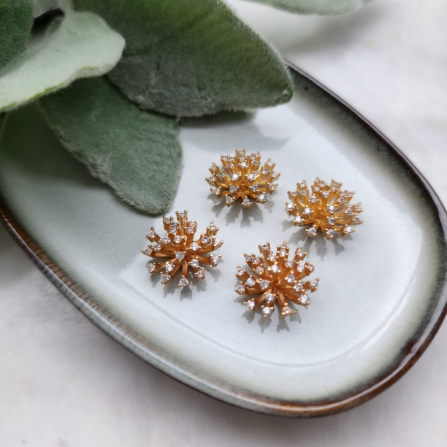 Flower centers Flower metal stamens Earrings components Earrings findings DIY jewelry Jewelry supplies Polymer clay supplies Cubic zirconia