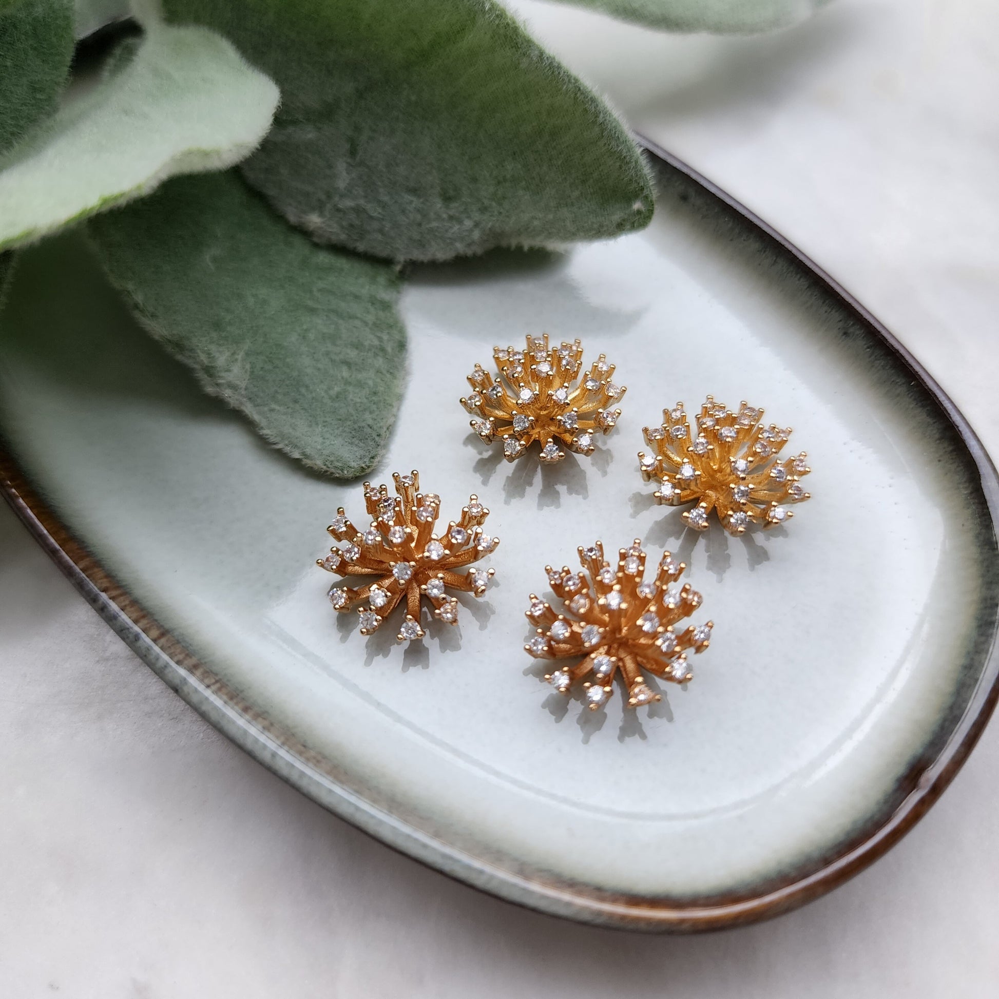 Flower centers Flower metal stamens Earrings components Earrings findings DIY jewelry Jewelry supplies Polymer clay supplies Cubic zirconia
