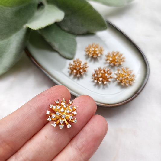 Flower centers Flower metal stamens Earrings components Earrings findings DIY jewelry Jewelry supplies Polymer clay supplies Cubic zirconia