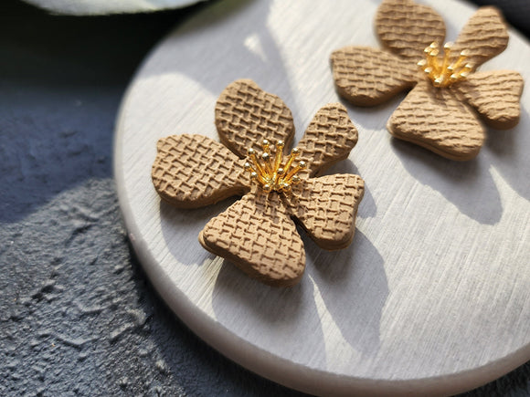 Gold Flower centers Flower metal stamens Earrings components Earrings findings DIY jewelry Jewelry supplies Polymer clay supplies