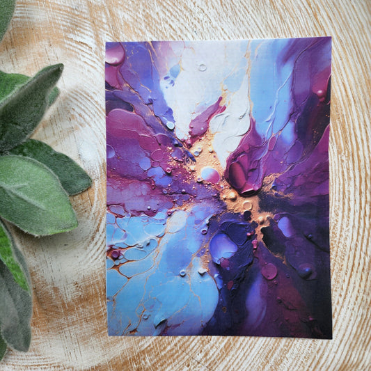 Fall Clay transfer paper / Image transfer paper for clay / Water soluble paper for polymer clay / Purple splatter pattern transfer sheets