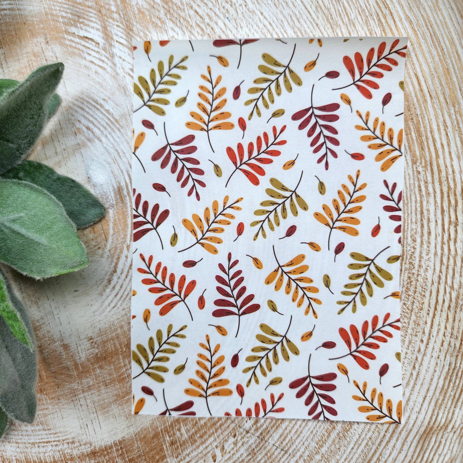 Fall Clay transfer paper / Image transfer paper for clay / Water soluble paper for polymer clay / Fall leaves pattern transfer sheets