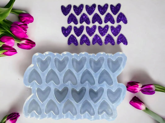 Silicone earrings mold / Silicone epoxy mold / Silicone earring moulds / Silicone UV resin molds / Heart stud earring silicone jewelry mold