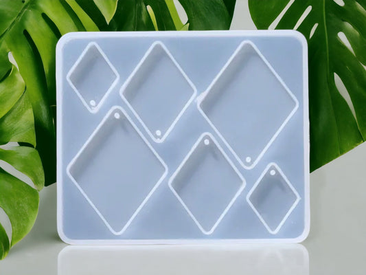 Silicone earrings mold /Silicone epoxy mold/Silicone earring moulds /Silicone UV resin molds/Geometry Rhombus earrings silicone jewelry mold