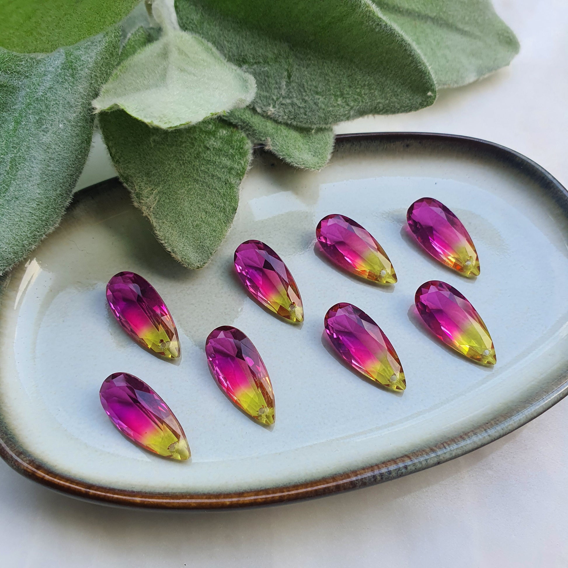 Raindrop Zircon charms pendants Crystal Ametrine connector Earring component findings DIY Rhinestone Jewelry supplies Earring Swarovski part