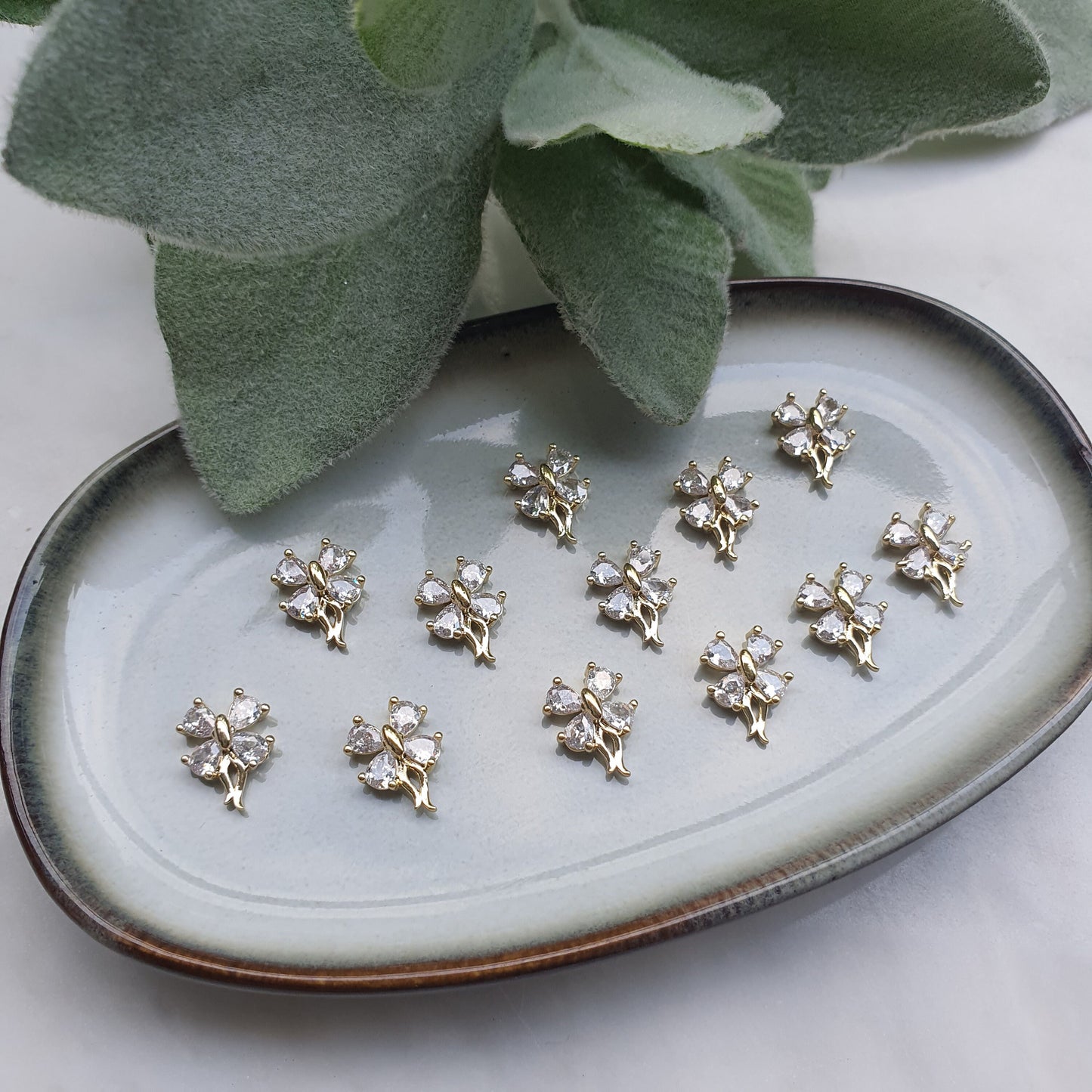 Flower center Zircon charms pendants Crystal connector Earrings component findings DIY Rhinestone Jewelry supplies Earrings gold plated part