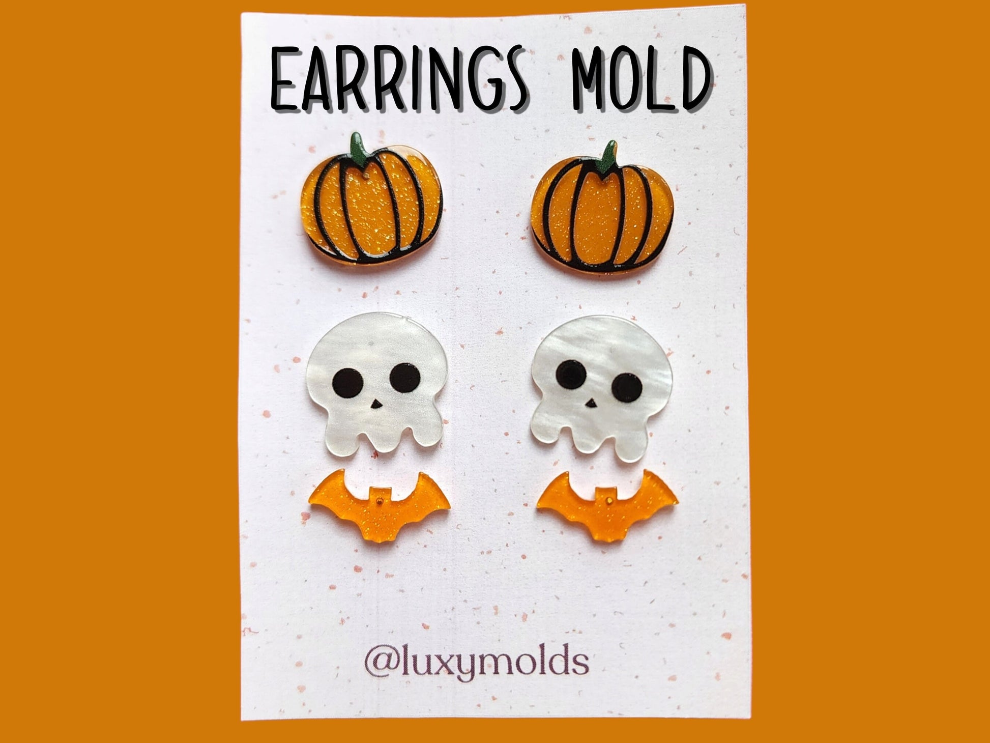 Silicone earrings mold / Silicone epoxy mold / Silicone earring moulds /Silicone UV resin molds/Halloween stud earring silicone jewelry mold