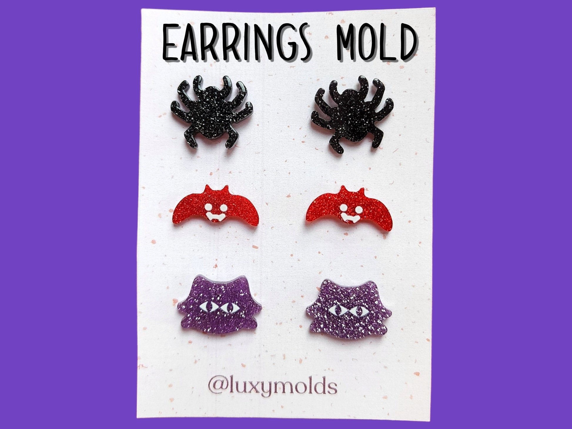 Silicone earrings mold / Silicone epoxy mold / Silicone earring moulds /Silicone UV resin molds/Halloween stud earring silicone jewelry mold