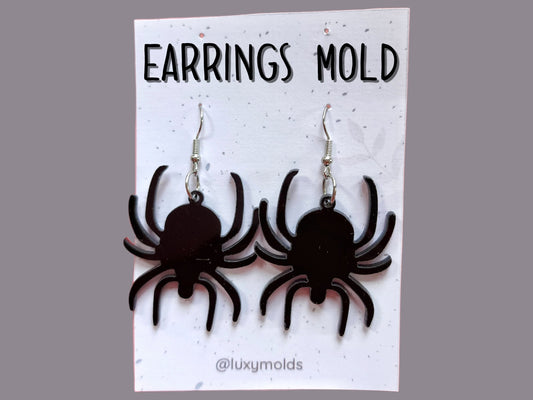Silicone earrings mold / Silicone epoxy mold / Silicone UV resin molds / Halloween Spider earrings silicone jewelry mold
