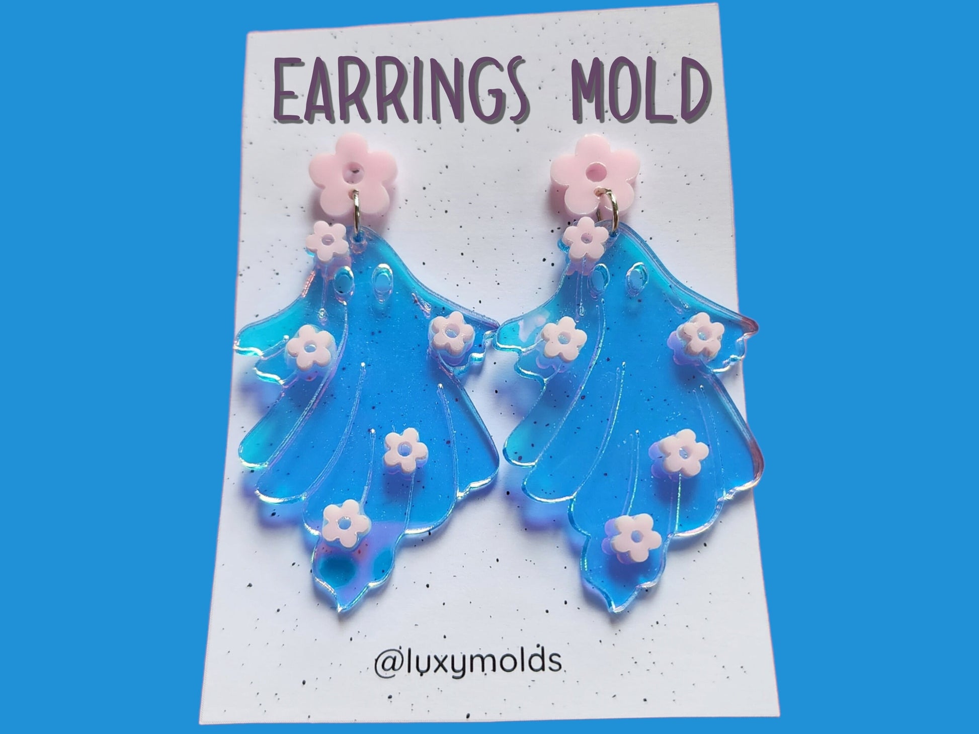 Silicone earrings mold / Silicone epoxy mold / Silicone UV resin molds / Halloween Ghost earrings silicone jewelry mold