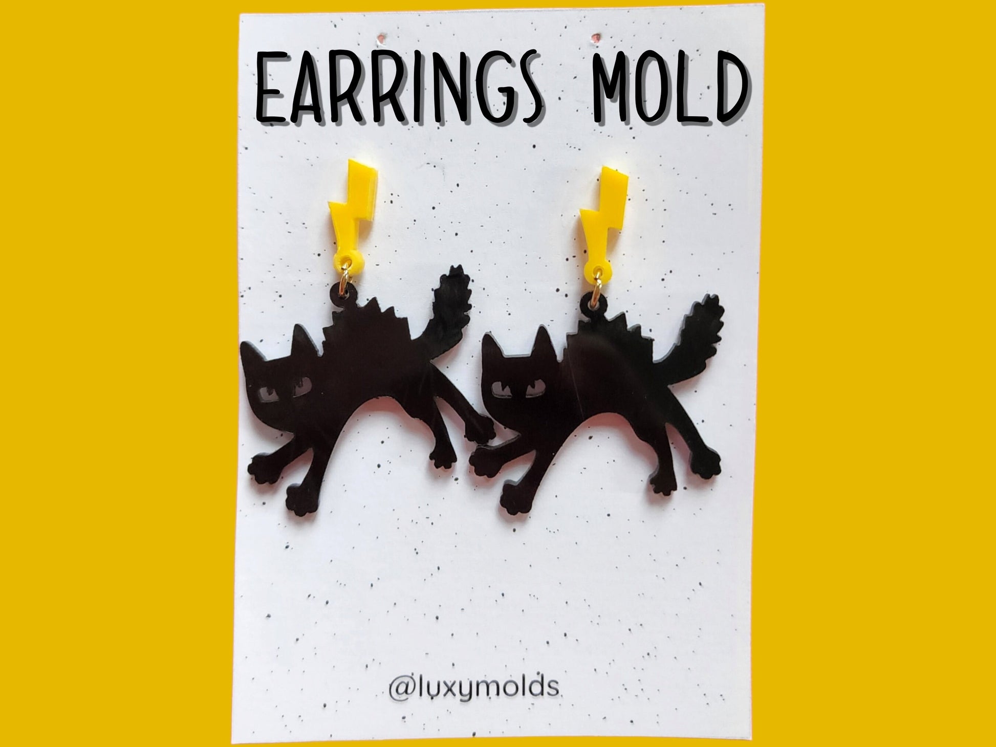 Silicone earrings mold / Silicone epoxy mold / Silicone UV resin molds / Halloween Cat earrings silicone jewelry mold