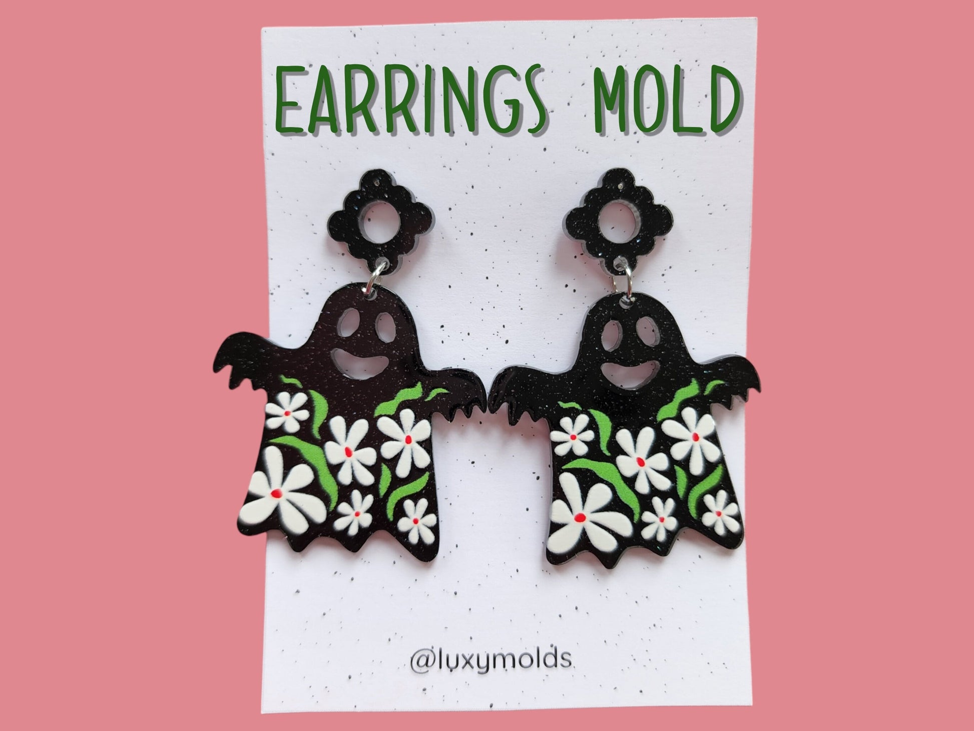 Silicone earrings mold / Silicone epoxy mold / Silicone UV resin molds / Halloween Ghost earrings silicone jewelry mold