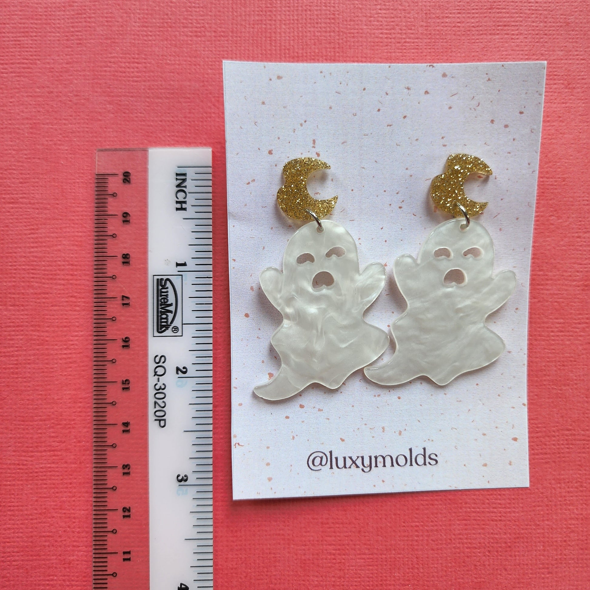 Silicone earrings mold / Silicone epoxy mold / Silicone UV resin molds / Halloween Ghost earrings silicone jewelry mold