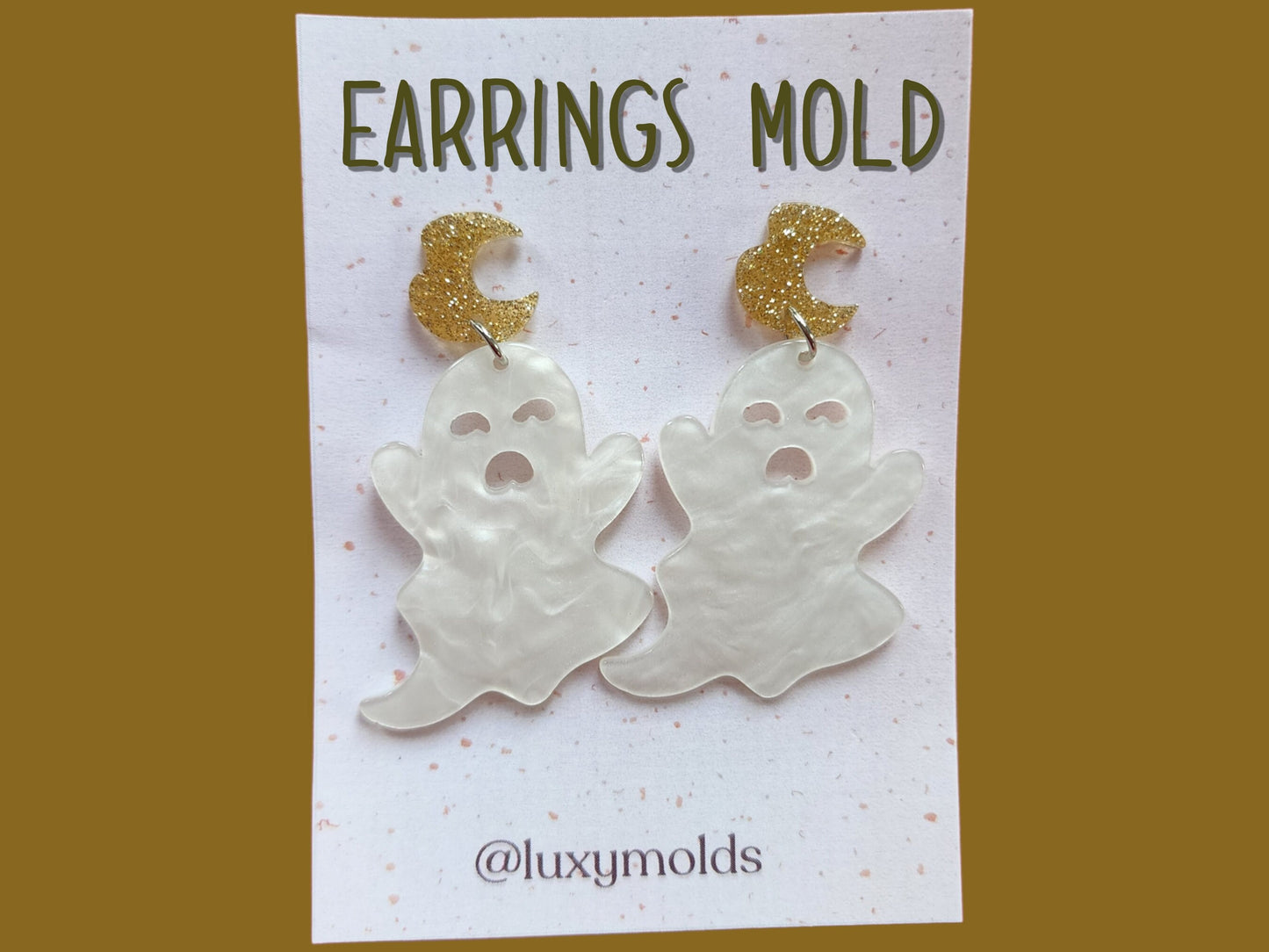Silicone earrings mold / Silicone epoxy mold / Silicone UV resin molds / Halloween Ghost earrings silicone jewelry mold
