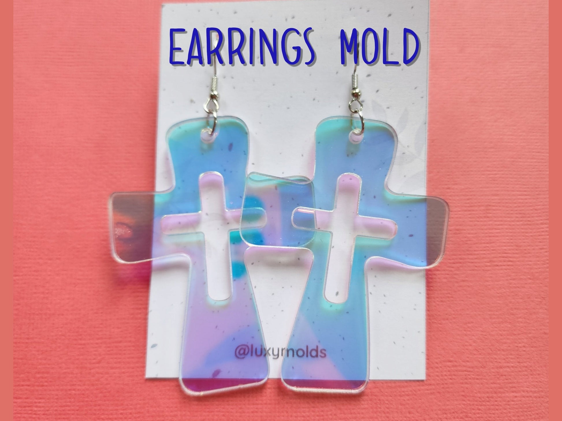 Silicone earrings mold / Silicone epoxy mold / Silicone UV resin molds / Halloween Cross earrings silicone jewelry mold